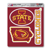 Iowa State University Decal 3-pk 5 x 6.25 - 3 Various Logos / Wordmark, 61028
