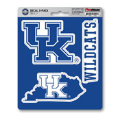 University of Kentucky Decal 3-pk 5 x 6.25 - 3 Various Logos / Wordmark, 61031
