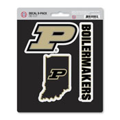 Purdue University Decal 3-pk 5 x 6.25 - 3 Various Logos / Wordmark, 61054