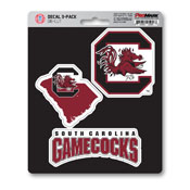 University of South Carolina Decal 3-pk 5 x 6.25 - 3 Various Logos / Wordmark, 61055