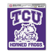 Texas Christian University Decal 3-pk 5 x 6.25 - 3 Various Logos / Wordmark, 61060