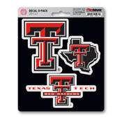 Texas Tech University Decal 3-pk 5 x 6.25 - 3 Various Logos / Wordmark, 61062