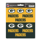 NFL - Green Bay Packers Mini Decal 12-pk 5 x 6.25 - 12 Various Logos / Wordmark, 61121