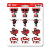 Texas Tech University Mini Decal 12-pk 5 x 6.25 - 12 Various Logos / Wordmark, 61200