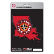 University of Louisiana-Lafayette State Shape Decal 5 x 6.25 - "Circular Fluer-De-Lis" Logo / Shape of Louisiana, 61335