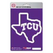 Texas Christian University State Shape Decal 5 x 6.25 - "TC" Logo / Shape of Texas, 61356