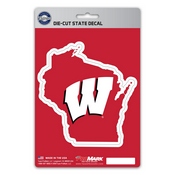 University of Wisconsin State Shape Decal 5 x 6.25 - "W" Logo / State of Wisconsin, 61362