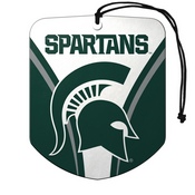 Michigan State University Air Freshener 2-pk 2.75 x 3.5 - "Spartan Helmet" Logo & Wordmark, 61621