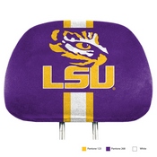 LSU Tigers Printed Head Rest Cover Set - 2 Pieces, 62052