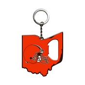 NFL - Cleveland Browns Keychain Bottle Opener 3 x 3 - Browns Primary Logo / Shape of Ohio, 62490