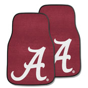 Alabama Crimson 'A' 2-piece Carpeted Car Mats 17"x27", 8307