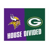 NFL - Minnesota Vikings/Green Bay Packers House Divided Rugs 33.75"x42.5", 8462