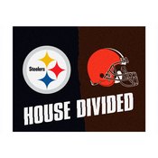 NFL - Pittsburgh Steelers/Cleveland Browns House Divided Rugs 33.75"x42.5", 9578