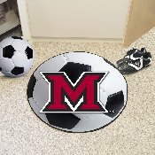 Miami (OH) Redhawks Soccer Ball Rug - 27in. Diameter, 95