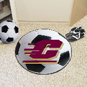 Central Michigan Chippewas Soccer Ball Rug - 27in. Diameter, 369