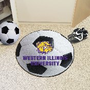 Western Illinois Leathernecks Soccer Ball Rug - 27in. Diameter, 655