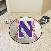 Northwestern Wildcats Baseball Rug - 27in. Diameter, 834