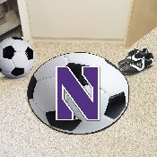 Northwestern Wildcats Soccer Ball Rug - 27in. Diameter, 837