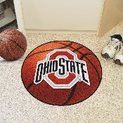 Ohio State Buckeyes Basketball Rug - 27in. Diameter - O with Wordmark Primary Logo, 1514