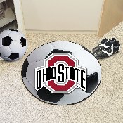 Ohio State Buckeyes Soccer Ball Rug - 27in. Diameter - O with Wordmark Primary Logo, 1518