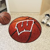 Wisconsin Badgers Basketball Rug - 27in. Diameter - W Primary Logo, 1643