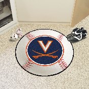 Virginia Cavaliers Baseball Rug - 27in. Diameter - V Sabre Primary Logo, 1938