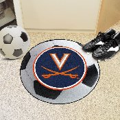 Virginia Cavaliers Soccer Ball Rug - 27in. Diameter - V Sabre Primary Logo, 1940
