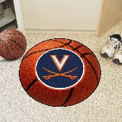 Virginia Cavaliers Basketball Rug - 27in. Diameter - V Sabre Primary Logo, 1941