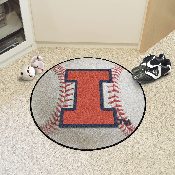 Illinois Illini Baseball Rug - 27in. Diameter, 1956