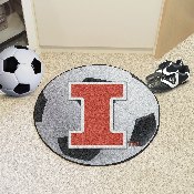 Illinois Illini Soccer Ball Rug - 27in. Diameter, 1958