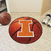 Illinois Illini Basketball Rug - 27in. Diameter, 1959