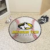 Michigan Tech Huskies Baseball Rug - 27in. Diameter, 2135