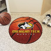 Michigan Tech Huskies Basketball Rug - 27in. Diameter, 2139