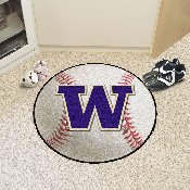 Washington Huskies Baseball Rug - 27in. Diameter - W Primary Logo, 2690