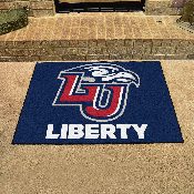 Liberty Flames All-Star Rug - 34 in. x 42.5 in. - LU Sparky Head Primary Logo - Blue, 2743