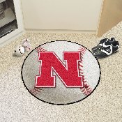 Nebraska Cornhuskers Baseball Rug - 27in. Diameter - N Primary Logo, 2872
