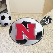 Nebraska Cornhuskers Soccer Ball Rug - 27in. Diameter - N Primary Logo, 2877