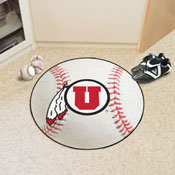 Utah Utes Baseball Rug - 27in. Diameter - U Feather Alternate Logo, 3125