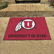 Utah Utes All-Star Rug - 34 in. x 42.5 in. - U Feather Alternate Logo & Wordmark, 3128