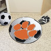 Clemson Tigers Soccer Ball Rug - 27in. Diameter - Tiger Paw Primary Logo, 3721