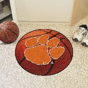 Clemson Tigers Basketball Rug - 27in. Diameter - Tiger Paw Primary Logo, 3724