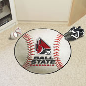 Ball State Cardinals Baseball Rug - 27in. Diameter, 4293