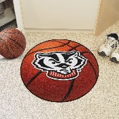 Wisconsin Badgers Basketball Rug - 27in. Diameter - Bucky Head Alternate Logo, 5178
