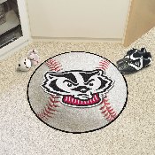 Wisconsin Badgers Baseball Rug - 27in. Diameter - Bucky Head Alternate Logo, 5179