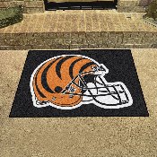 Cincinnati Bengals All-Star Rug - 34 in. x 42.5 in., Helmet Logo - Bengals Striped Helmet Logo, 5687