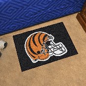 Cincinnati Bengals Starter Mat Accent Rug - 19in. x 30in., Helmet Logo - Bengals Striped Helmet Logo, 5690