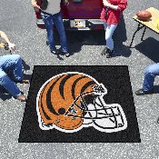 Cincinnati Bengals Tailgater Rug - 5ft. x 6ft., Helmet Logo - Bengals Striped Helmet Logo, 5691