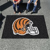 Cincinnati Bengals Ulti-Mat Rug - 5ft. x 8ft., Helmet Logo - Bengals Striped Helmet Logo, 5692