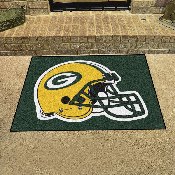 Green Bay Packers All-Star Rug - 34 in. x 42.5 in., Helmet Logo - Packers Helmet Logo, 5753