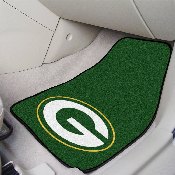 Green Bay Packers Front Carpet Car Mat Set - 2 Pieces - Oval G Primary Logo, 5754